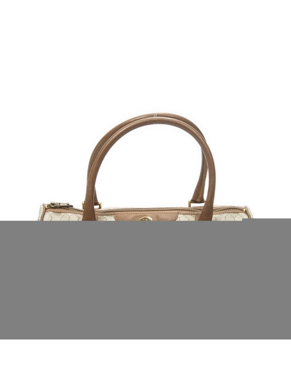 Dior Vintage Barrel Boston Brown Honeycomb Canvas Handbag